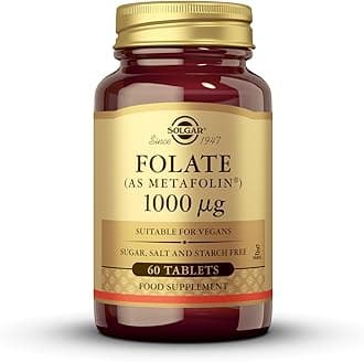 Solgar Folate 1000mcg - High Strength Formula - Healthy Maternal Tissue Growth During Pregnancy - Vegan - 60 Tablets