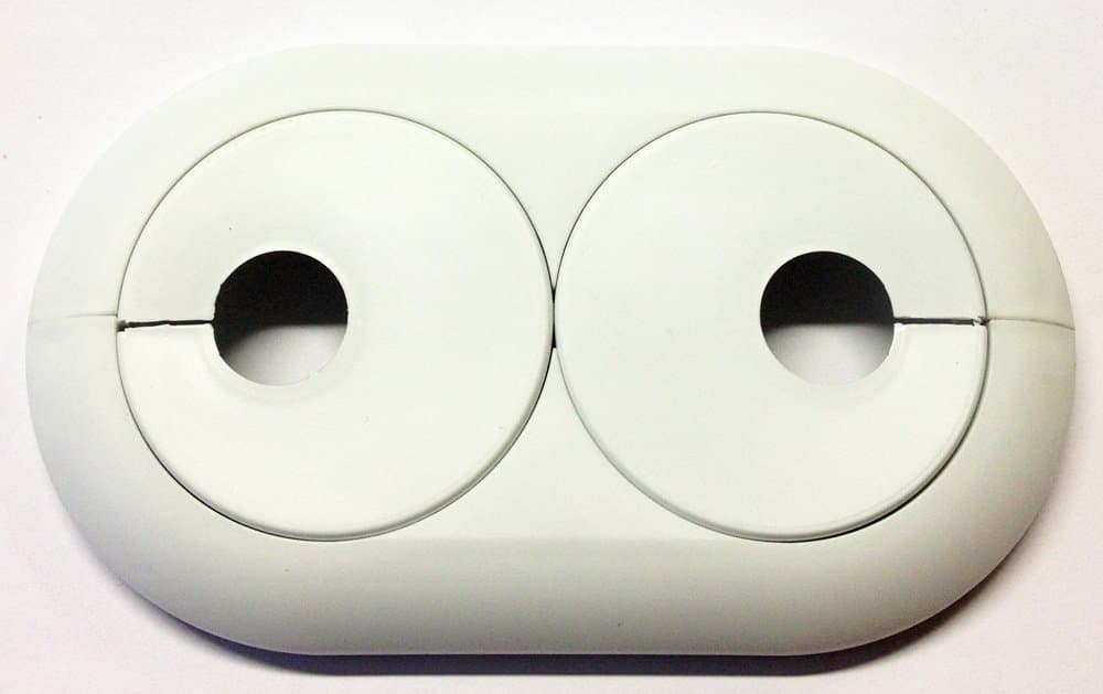 Fränkische Rohrwerke Double Rosette for Pipe Outer Diameter 16 mm with Variable Hole spacing of 35-58 mm, White, 1 Piece, 75916800