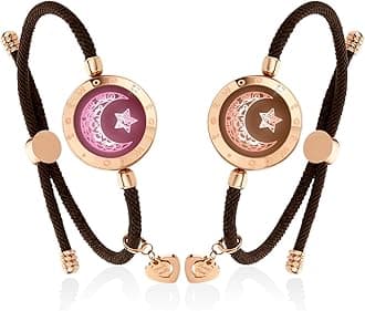 TOTWOO Long Distance Touch Bracelets for Couples, Smart Light & Vibration Love Jewelry, Women's Fashion Smart Jewelry Gifts for Him Her Women Men, One-to-One Bluetooth Pairing via App via App
