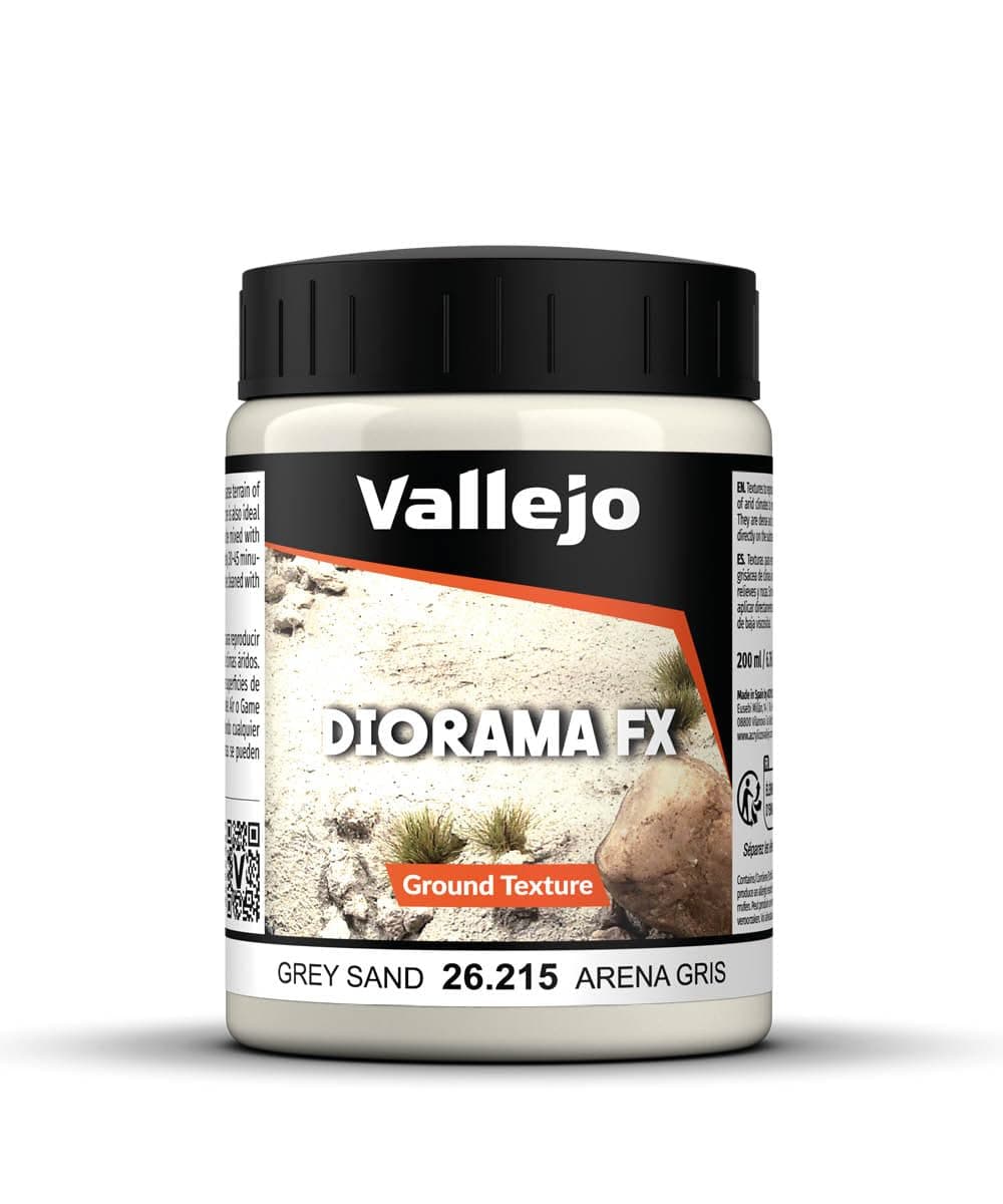 Diorama FX Ground Textures | Grey Sand 200 ml. (6.76 fl.oz.) | Premium Acrylic Color for Modelers & Miniature Enthusiasts | Exclusively Designed for Modelling