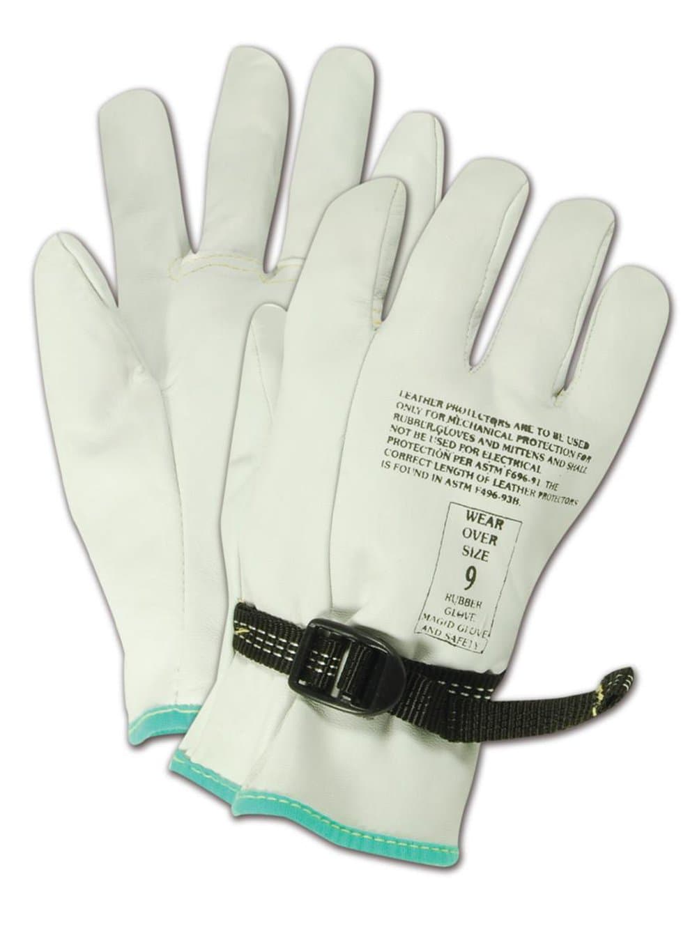 PowerMaster 12501PS Leather Linesmen Protector Gloves, 1 Pair, 9.5” Length, Size 10.5