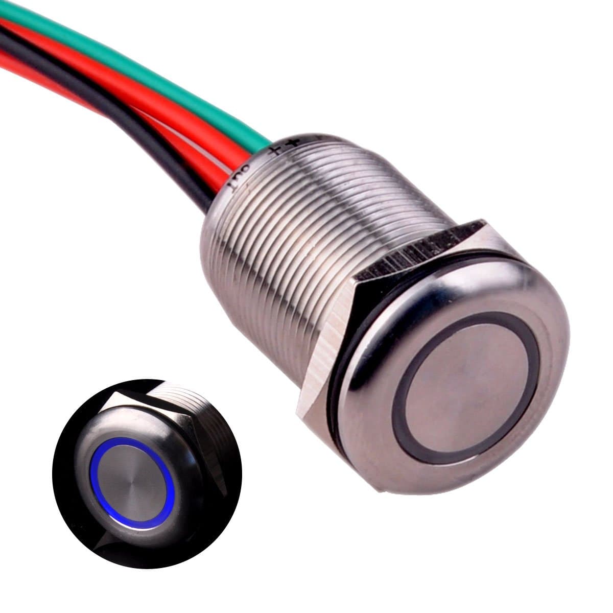 Touch Switch UT19T11 Stepless Dimming Switch, LED ON When Device ON, Suitable for 19mm 3/4" Mounting Hole