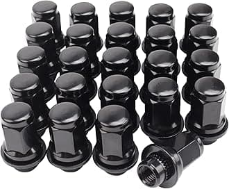 Set of 24, 12x1.5mm 1.87 Inch Length 13/16 Hex OEM Factory Mag Lug Nuts for Tacoma 4 Runner FJ Cruiser Matrix GX460 GX470 SR5 Pre-Runner TRD Off-Road Limited Black