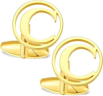 GWD Cufflinks for Men Classic Tuxedo Shirt Wedding Cuff Links Personalized Initials A-Z Gift