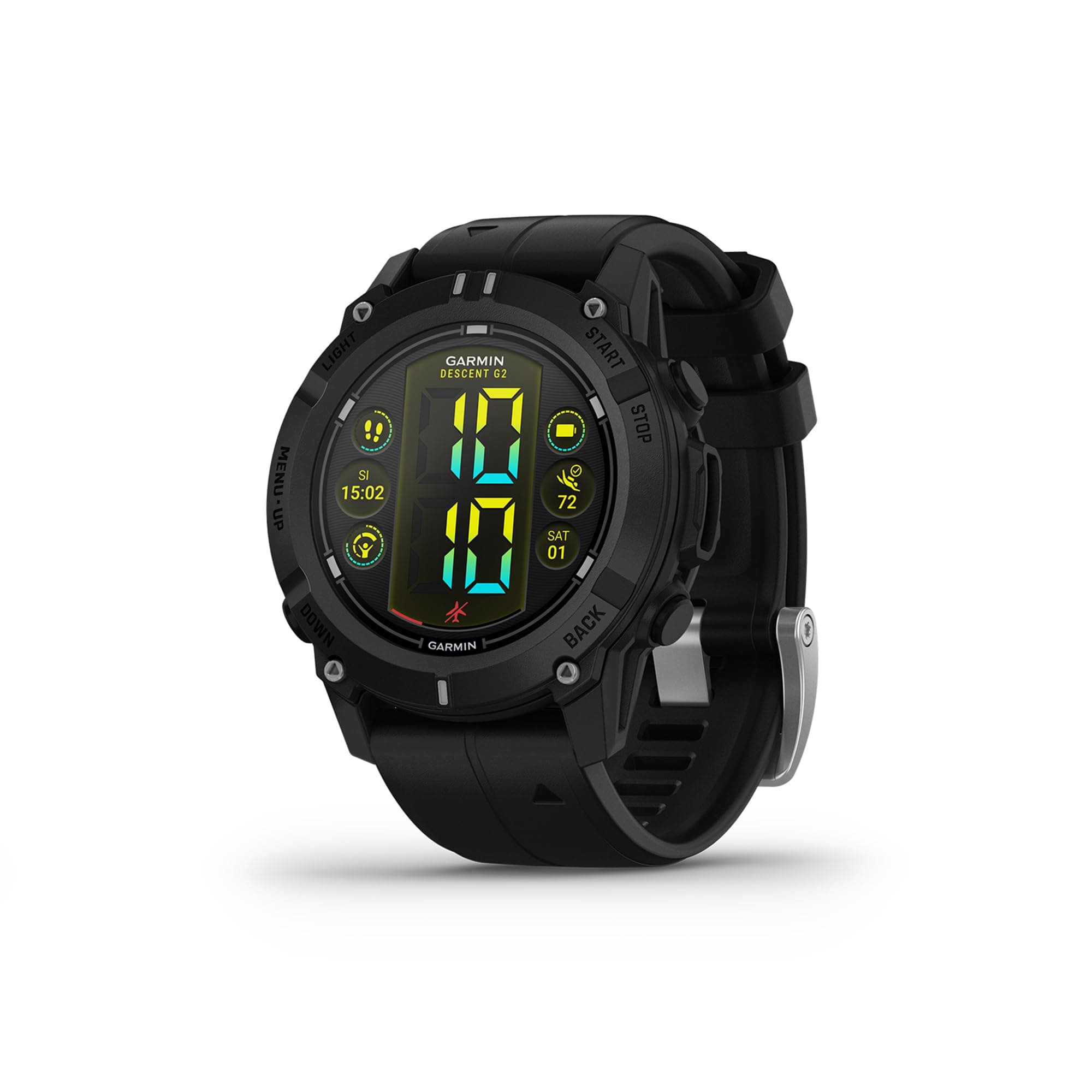 Descent G2, 46mm smartwatch & rugged multi GNSS Dive Computer,AMOLED display, multiple dive modes, 10ATM rating, health & wellness features, up to 10 days battery life, Black