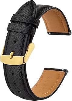 BISONSTRAP Watch Straps with Quick Release, Texture Leather Watchbands for Men Women, 18mm 20mm 22mm