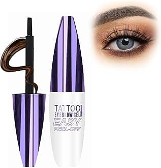 Peel Off Eyebrow Gel, Grey Brown Tattoo Eyebrow Gel Easy Peel Off for Women, Up to 3 Days Waterproof & Long Lasting Brow Color, Easy Application for Fuller & Defined Looking Brows (03#)