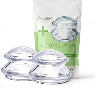 GreenLife® Cupping Therapy Sets - Silicone Cups Set Firm for Muscle Soreness Pain Relief Body Neck Knee, Self Massage Tool, Deep Muscle Massager, Anti Cellulite Joint Pain Recovery (Large,2pcs)
