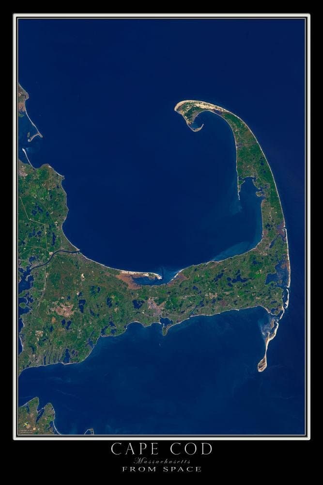 Terra Prints The Cape Cod Massachusetts Satellite Poster Map L 24 x 36 inch