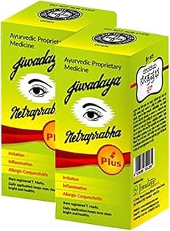 Netraprabha Plus Ayurvedic Herbal Eye Drops for Dry Eyes, Conjunctivitis, Swelling, Irritation, Tearing, Refreshing, Strained Eyes etc - 10ml - Pack of 2
