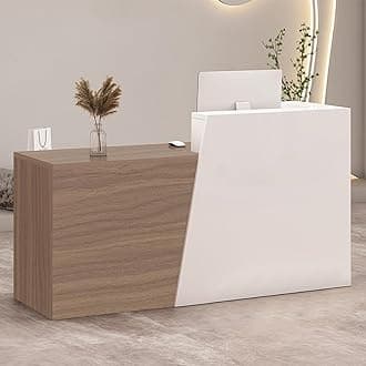 Retail Reception Desk with Storage, Modern Checkout Counter for Store, Anti-Scratch Front Desk for Salon, Boutique, Cafe – Easy Assembly M 70.9" × 16.5" × 39.4"