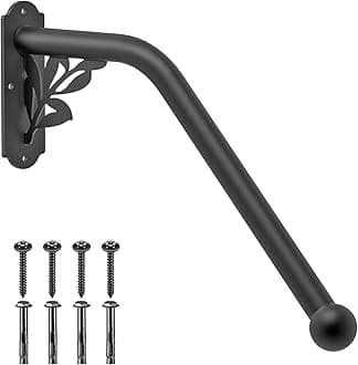 SELEWARE Fully Welded Staircase Handrail Iron Handrail Indoor Outdoor Steps Garage Railing Safety Grab Bar for Elderly Branch Shaped 24'' Length 1.3'' Dia