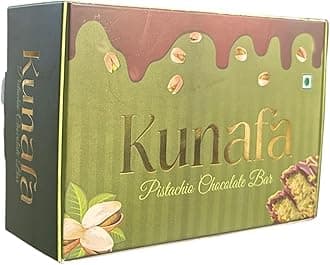 DECADENT FOODS Kunafa Chocolate With Pistachio Chocolate Bar A Popular Middle-Eastern Dessert Each 48g X Pack Of 5 (From UAE)