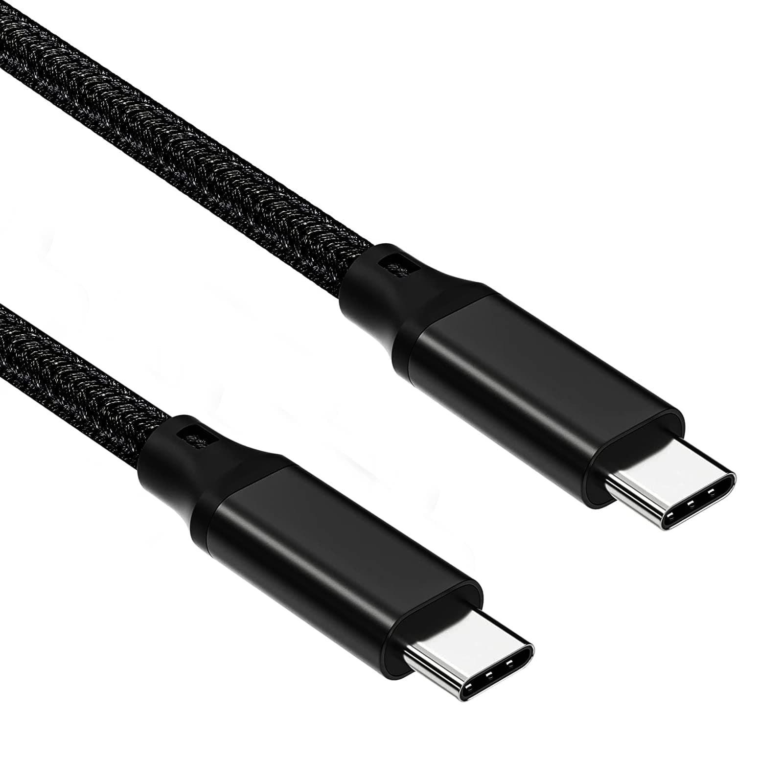 USB C to C Cable, 3.2 Gen 2 USB-C Cable 10ft - 4K UHD 20Gbps 100W PD Fast Charging Cable for MacBook Pro, for iPad Pro, Nylon Braided, Black.