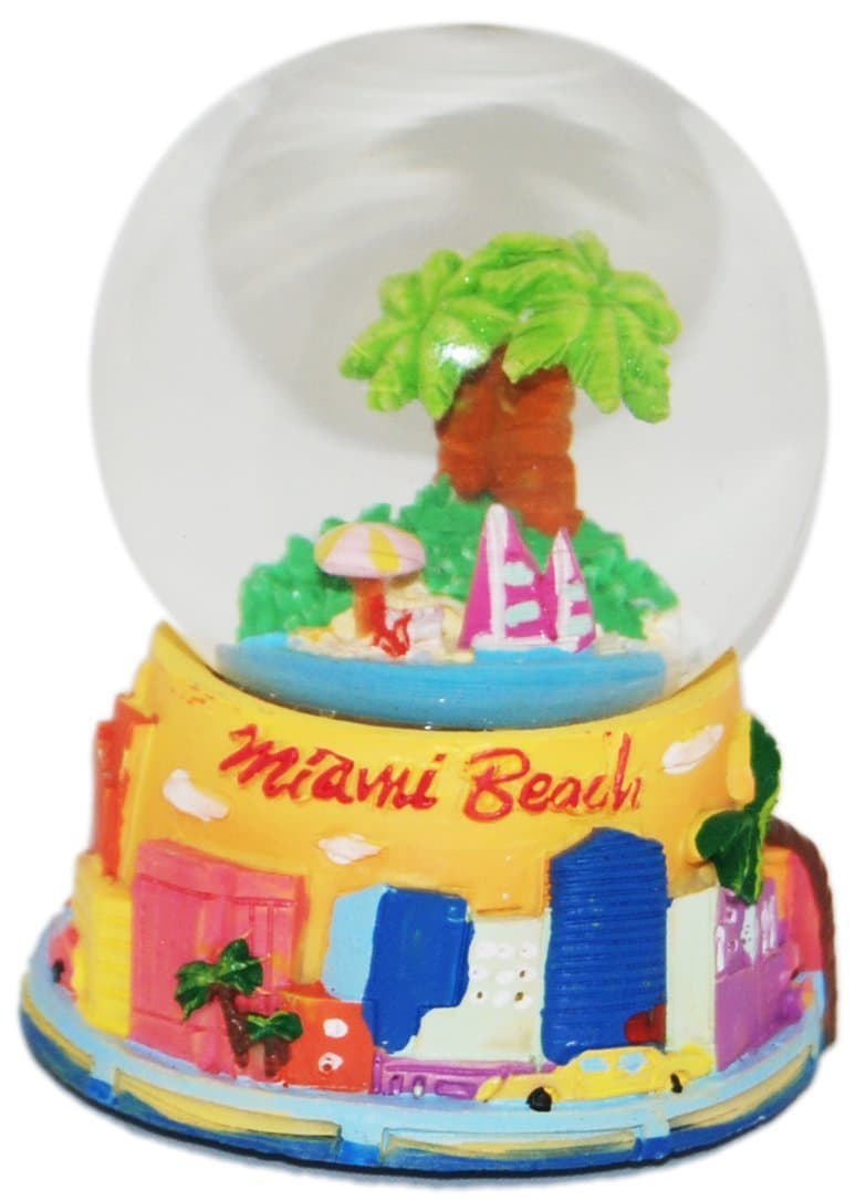 Miami Palm Tree 45 mm Snowglobe with Skyline