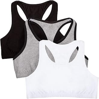 Fruit of the Loom Girls' Cotton Built-up Sport Bra, Opaque (Pack of 3)
