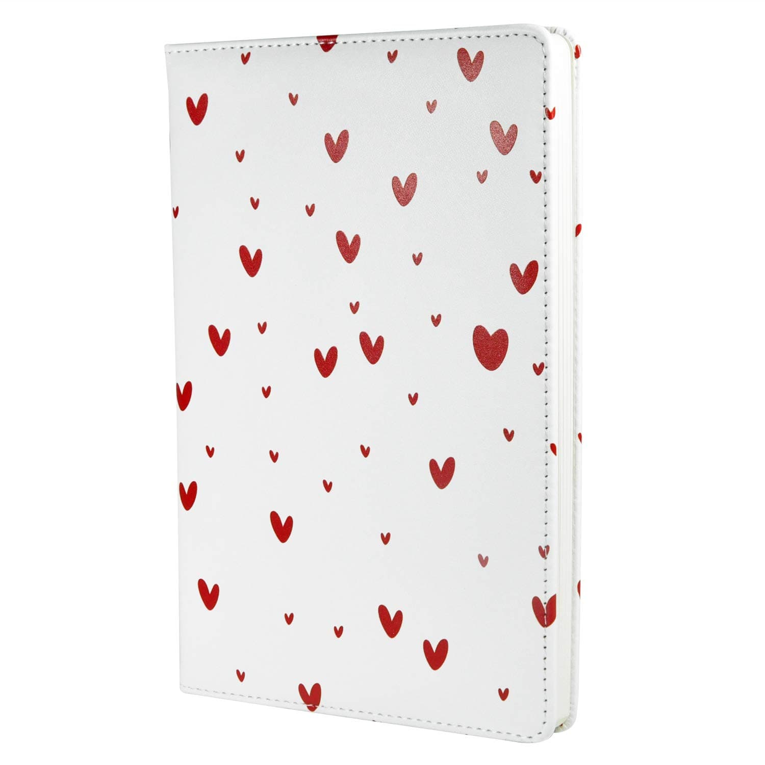 Cute Notebook Journal, A5 Size 5.5 X 8.3 inches, Dotted Grid Page, 200 Pages, Hard Cover, Fine PU Leather (love heart)