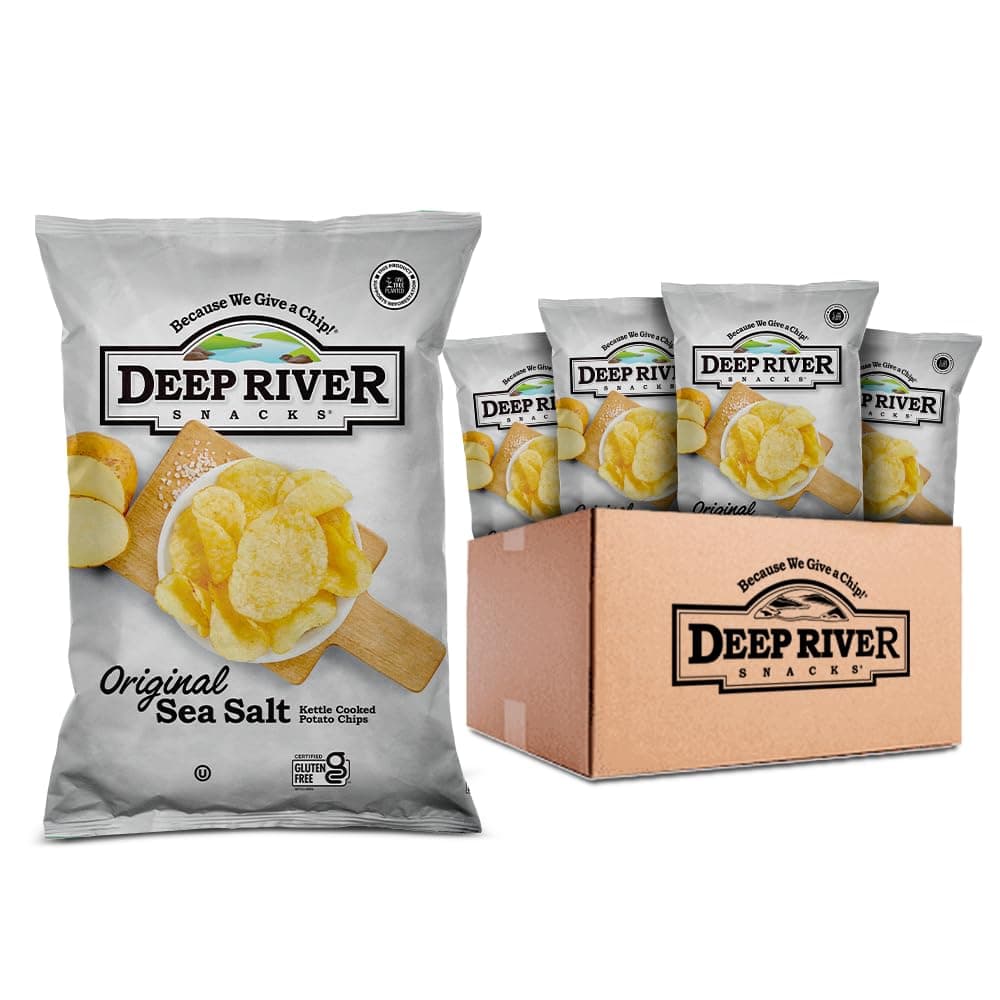 Deep River Snacks Original Sea Salt Kettle Cooked Potato Chips, 2 Ounce (Pack of 24)