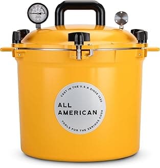 All American 1930-21.5qt Pressure Cooker/Canner (The 921), Mustard - Exclusive Metal-to-Metal Sealing System - Suitable for Gas, Electric, or Flat Top Stoves - Made in the USA