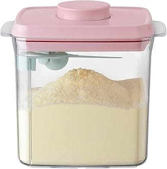 Ankou Formula Container - 1700ml Airtight Formula Dispenser One Button Handy Milk Powder Container BPA-Free Storage Containers with Scoop and Scraper Transparent 730g