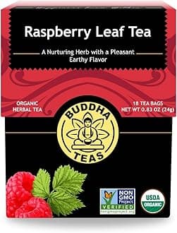 Buddha Teas - Organic Raspberry Leaf Tea - Herbal Tea - For Health & Wellbeing - With Vitamins, Antioxidants & Calcium - Clean Ingredients - Caffeine Free - OU Kosher - 18 Tea Bags (Pack of 1)