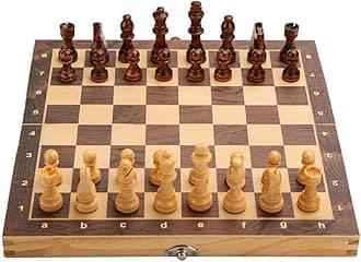 WINZZO | 15"X 15" Wooden Folding Chess Set with 32 Wooden Pieces | Home/School/College/Tournament Chess Board- Handcrafted Wood Quality | CB15