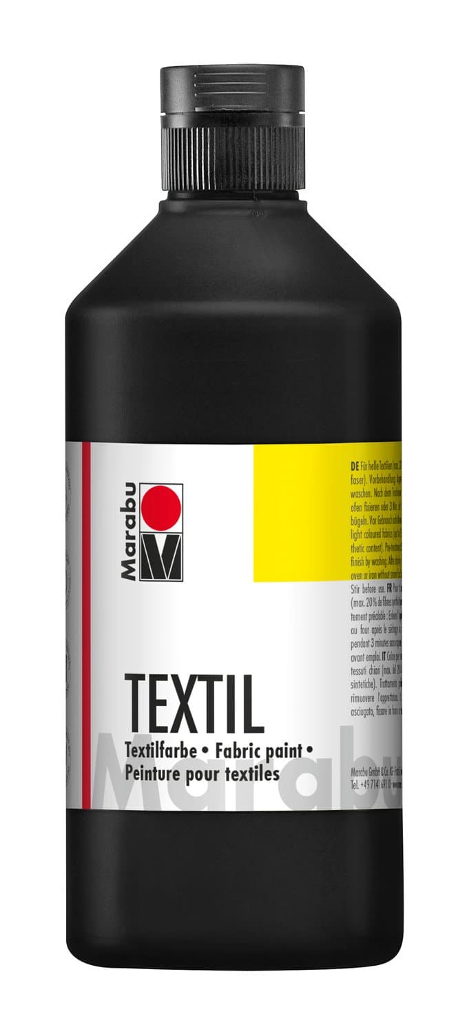 Marabu Textil Fabric Paint 500ml - 073 Black