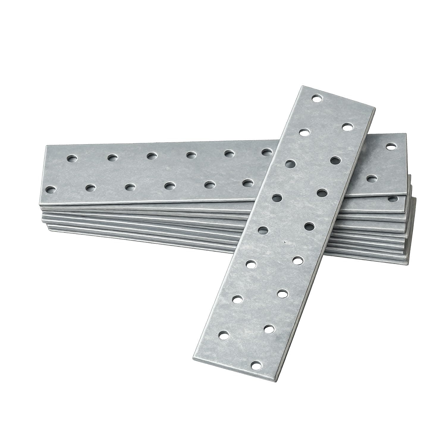 – 10 x Flat Joining Plates (160 x 40 x 2) Connecting Perforated Metal Brace Bracket Timber Wood Fixing Galvanised Steel Repair Connector