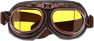 MUXSAM1PC Motorcycle Goggles Steampunk Vintage Earhart Goggles Pilot Outdoor Sand Goggles for Half Helmet Cruiser Scooter Goggle Bike Racer Cruiser Touring Eyewear