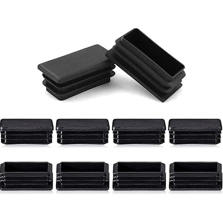 OGC(12 Pack) - 30 x 50 mm Rectangle Black for Plastic End Caps Plugs Chair Leg Inserts for Metal Legs Square Tube Inserts Chair Leg Glide Furniture Protectors (12)