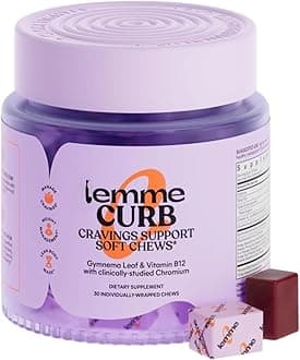 𝑳𝒆𝒎𝒎𝒆 𝑪𝒖𝒓𝒃 𝑪𝒓𝒂𝒗𝒊𝒏𝒈𝒔 𝑺𝒐𝒇𝒕 𝑪𝒉𝒆𝒘𝒔 - Clinically Studied Chromium, Gymnema & 𝑽𝒊𝒕𝒂𝒎𝒊𝒏 B12 for Weight Management, 1 Can