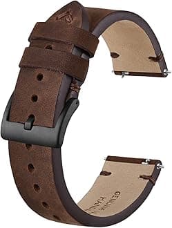 BISONSTRAP Distressed Leather Watch Strap, Watch Replacement Bands for Men, Quick Release Spring Bars, Band Width 18mm 19mm 20mm 22mm 24mm