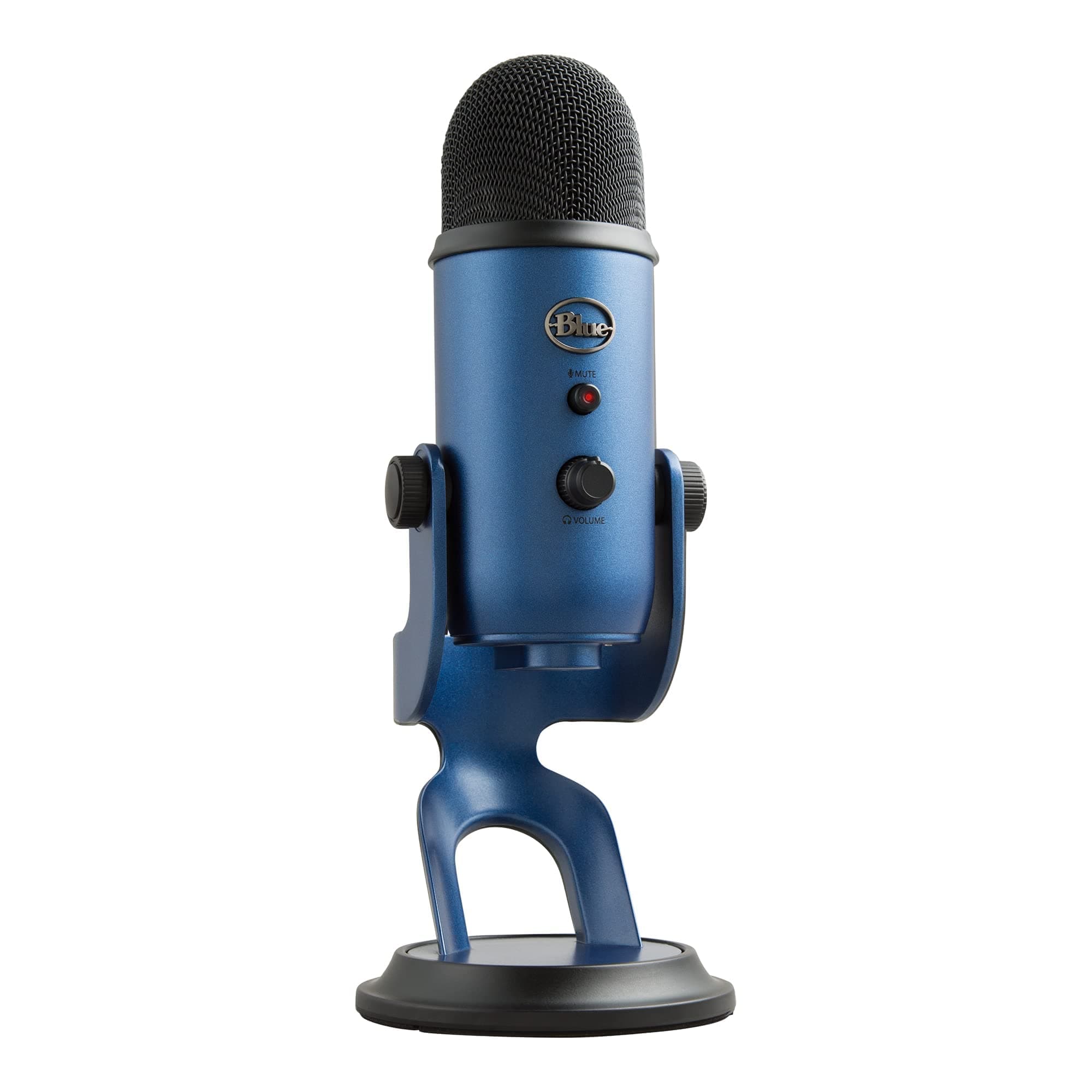 Logitech for Creators Blue Yeti USB Microphone for Recording, Streaming, Gaming, Podcasting on PC and Mac, Condenser Mic for Laptop or Computer with Blue VO!CE Effects, Adjustable Stand - Blue