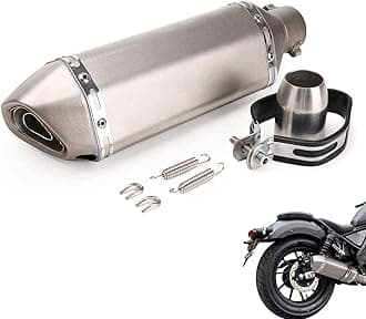 Motorcycle Exhaust Muffler 1.5-2"Inlet with Removable DB Killer for Street/Sport Motorcycles and Scooters with 38,51mm Diameter Exhaust Pipes(Titanium)