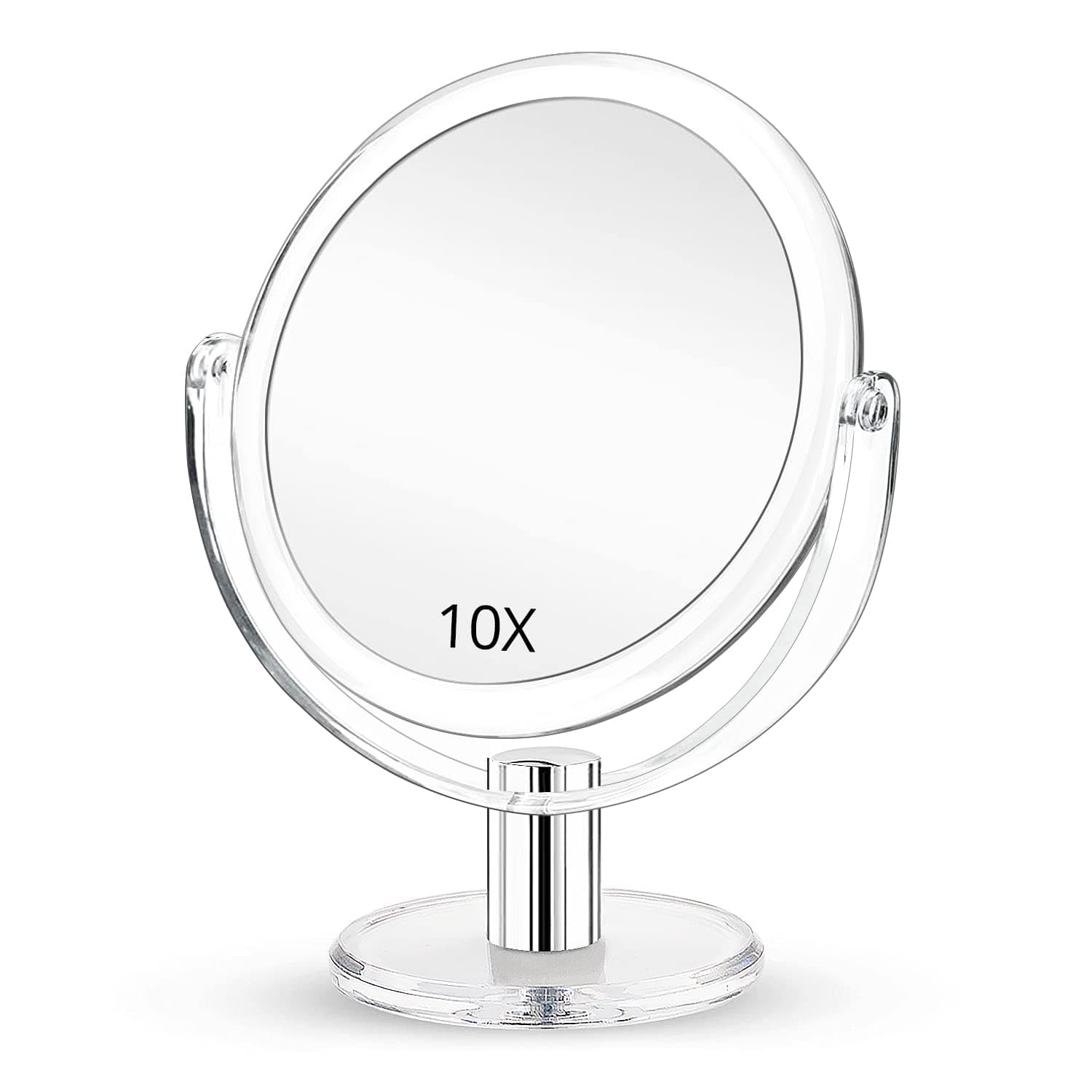 Fabuday Magnifying Makeup Mirror Double Sided 7 Inch Tabletop Mirror with 1X & 10X Magnification, Magnified Desk Mirror for Makeup, Cosmetic Vanity Mirror with Stand and 360° Rotation, Acrylic