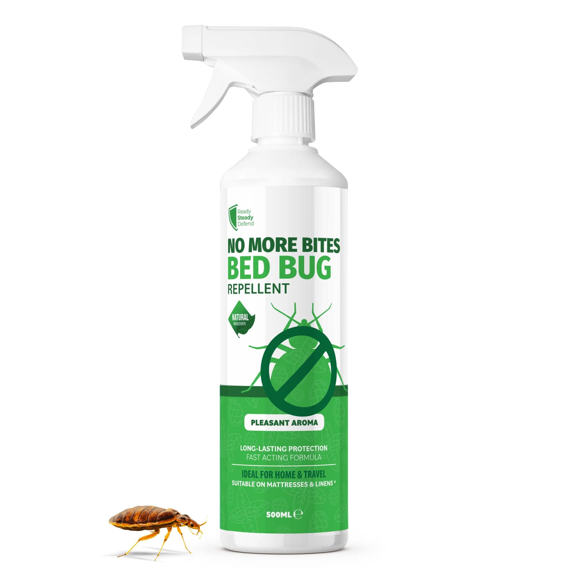 Bed Bug Repellent Spray 500ml - for Bugs, Eggs, Nymphs | Complete Treatment | Bed Bugs Spray for Mattresses, Bedding & Carpets - Quick & Easy Application