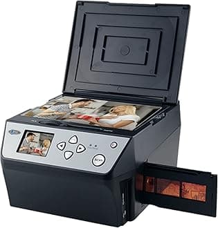 Digital Film & Photo Scanner Multi-Function Combo Scanner with HD 22MP, Convert 135Film/35mm slide/110Film/Photo/Document/Business Card to Digital JPG Files, 2.4 inch LCD, Black
