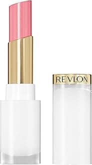 REVLON Super Lustrous Glass Shine Balm, Hydrating Tinted Lip Balm with Hyaluronic Acid, Aloe & Rose Quartz, 002 Pink Flip, 0.11 oz