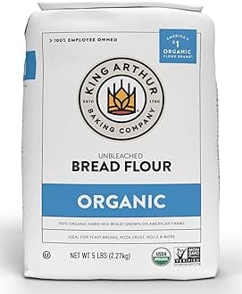 King Arthur 100% Organic Bread Flour, Unbleached, 5 lb (Pack of 1) - Non-GMO Project Verified, No Preservatives