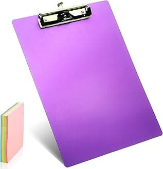 Purple Aluminum Metal Clipboard Purple Pen Holder Writing Low-Profile Clip Bo...