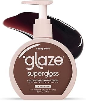 Supergloss Color Conditioning Gloss With Dispensing Pump – Hydrating Semi-Permanent Color Hair Gloss & Shine Boost – For Natural Medium to Dark Brown Hair – 6.4 Fl Oz - Blazing Brown