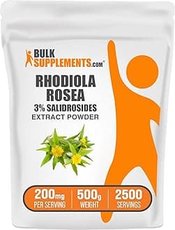 BulkSupplements.com Rhodiola Extract Powder - 3% Salidrosides, Rhodiola Rosea Extract - Herbal Supplement, Gluten Free, 200mg per Serving, 500g (1.1 lbs) (Pack of 1)