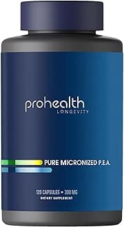 Pure Micronized P.E.A. or Palmitoylethanolamide | Temporarily Relieves Minor Aches | Superior Absorption | Supports Sleep and Longevity | Third-Party Tested | 300 mg per Capsule, 120 Capsules