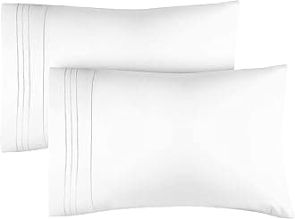 CGK Unlimited Pillowcases Soft Brushed Microfibre Embroided Pillow Covers Set of 2 with Envelope Closure 50 X 75 cm