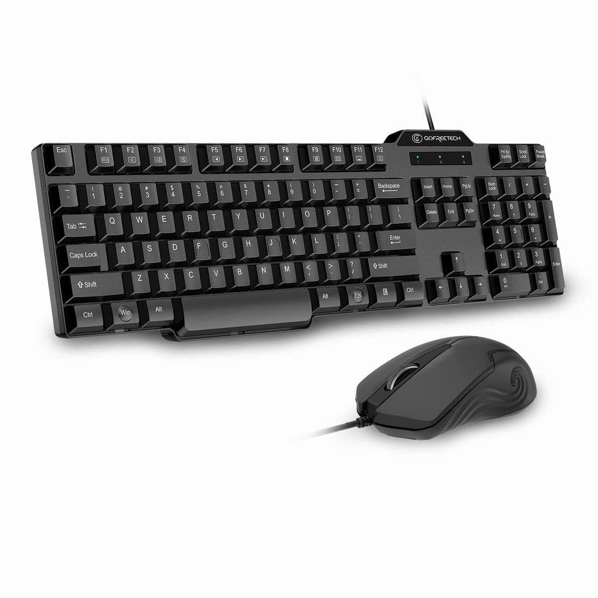 Wired Keyboard and Mouse Combo, Gofreetech Full-Size Keyboard and Mouse Combo with Optical Wired Mouse, USB Plug-and-Play, Compatible with Windows Mac OS Laptop/Desktop/PC