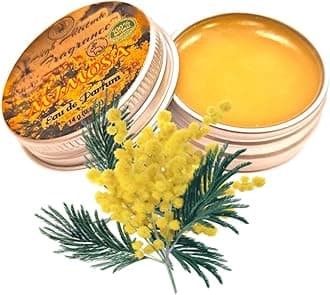 MIMOSA Perfume - Eau de Parfum - Solid Balm - Natural Essential Oils Aromatherapy Fragrance (Mimosa, Sweet Cassie, Neroli, Ylang, Narcissus, Tuberose) Travel Size, Seminar, Party Favors Gifts - 0.5oz