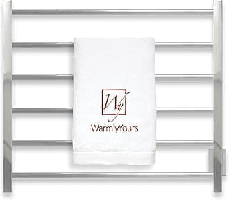 Heated Towel Rack – Polished Stainless Steel Wall Mounted Towel Warmer for Luxurious Bathroom Spa-Like Comfort, 6-Bars, 80 Watts Electric Hardwired UL Certified Safe, WarmlyYours Tahoe