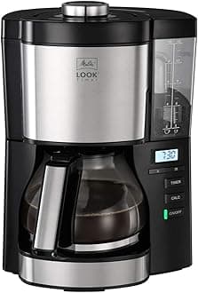 Melitta Filter Coffee Machine, Look V Timer Model, Stainless Steel, 21 x 24 x 33.5 cm, Black, Art. No. 6766591