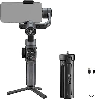 Smooth 5 Professional Gimbal Stabilizer for Android iPhone, 3-Axis Handheld Smartphone Gimbal, Face Tracking, Vlogging Stabilizer, YouTube TikTok Video, Portable and Foldable, Big Size Phone