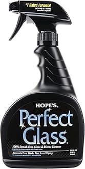 HOPE'S Perfect Glass Cleaner Spray, Streak-Free, Ammonia-Free Window, Mirror, Screen, Tinted Glass, and Shower Door Cleaner, Indoor and Outdoor Glass Surfaces, 32 Fl Oz, Pack of 1